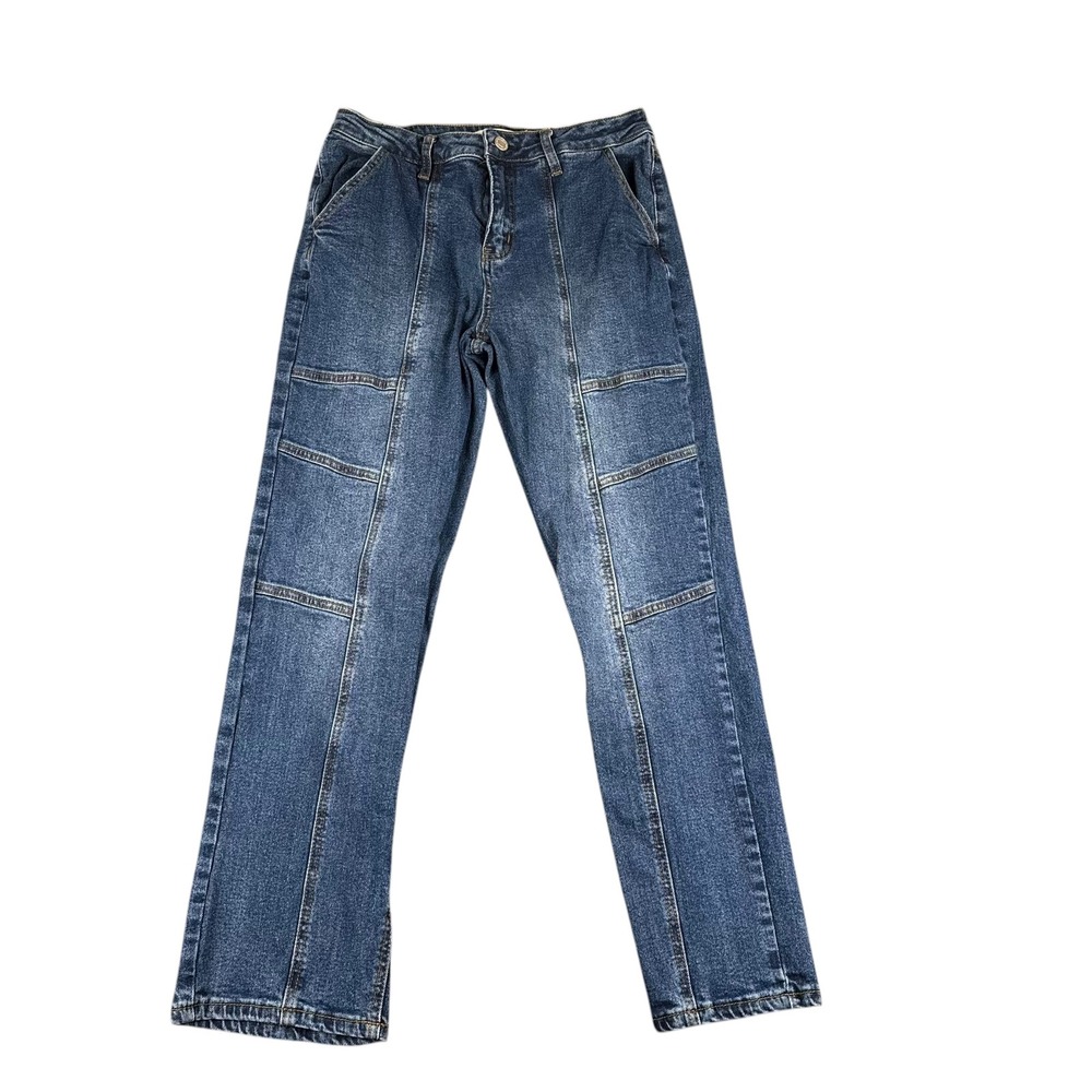 JUSTFAB‎ Women Size 29 Blue Wash Denim Paneled Bootcut Jeans WP157